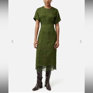Jigsaw textured check midi dress